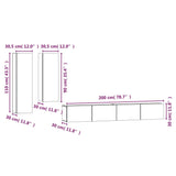 4 Piece TV Cabinet Set Sonoma Oak Engineered Wood - Extra Image