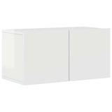 4 Piece TV Cabinet Set High Gloss White Engineered Wood