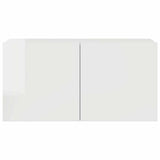 4 Piece TV Cabinet Set High Gloss White Engineered Wood - Extra Image