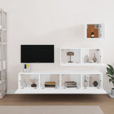 4 Piece TV Cabinet Set White Engineered Wood - Side View