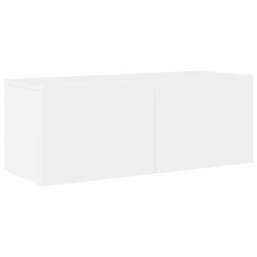 4 Piece TV Cabinet Set High Gloss White Engineered Wood