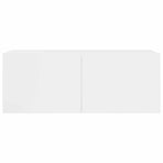 4 Piece TV Cabinet Set High Gloss White Engineered Wood