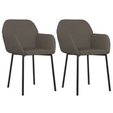Dining Chairs 2 pcs Dark Grey Velvet - Front View