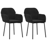 Dining Chairs 2 pcs Black Velvet - Front View