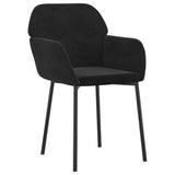 Dining Chairs 2 pcs Black Velvet - Side View