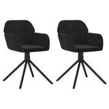 Swivel Dining Chairs 2 pcs Black Velvet