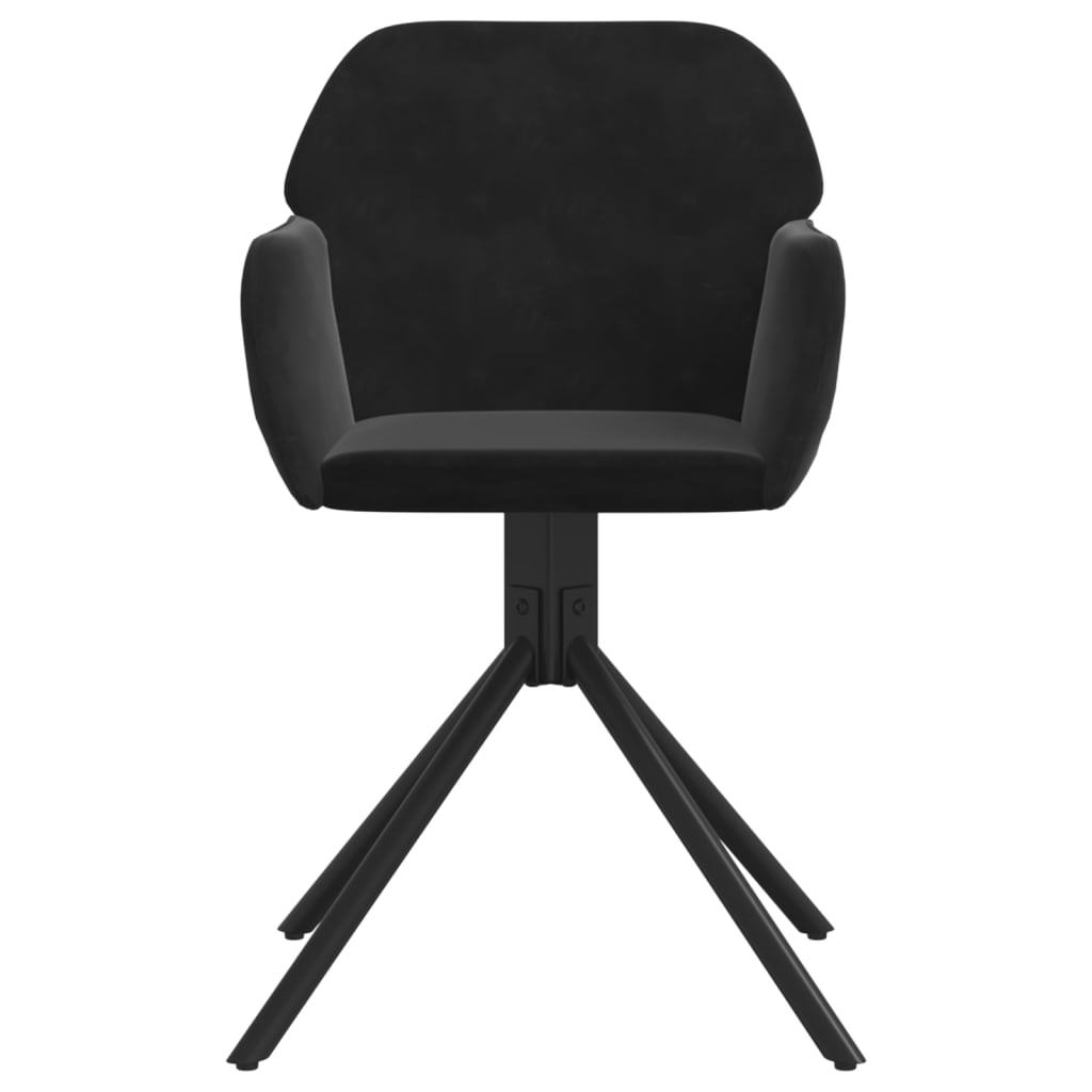 Swivel Dining Chairs 2 pcs Black Velvet