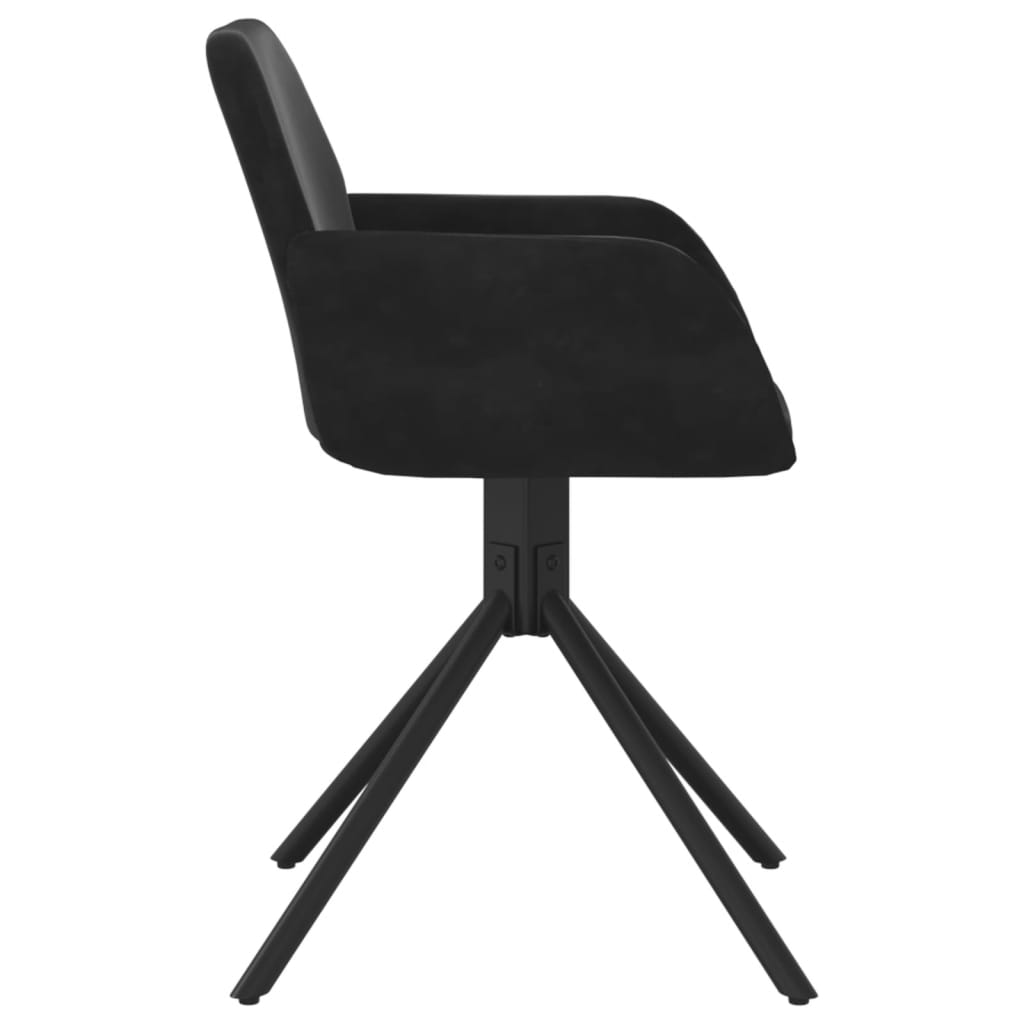 Swivel Dining Chairs 2 pcs Black Velvet