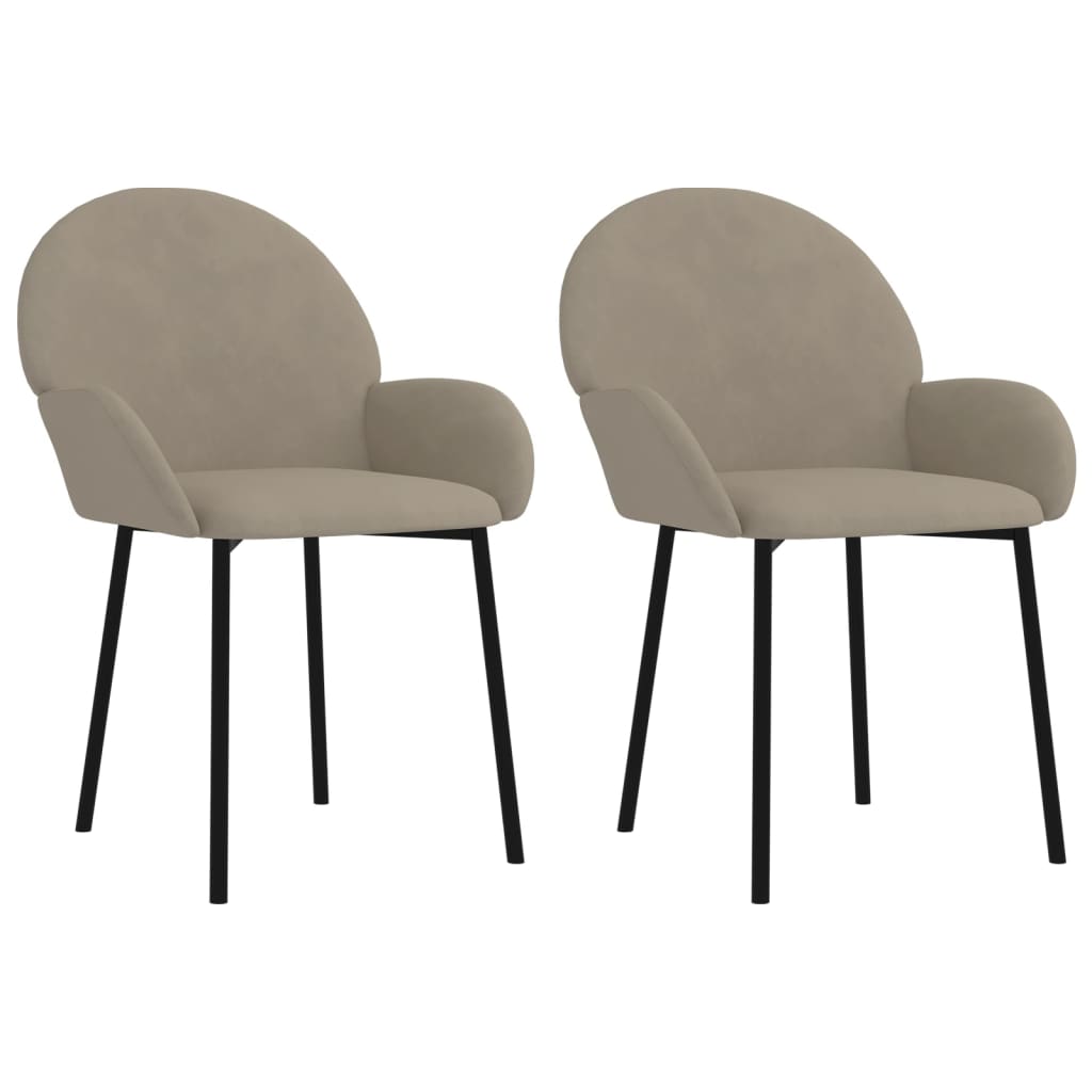 Dining Chairs 2 pcs Light Grey Velvet