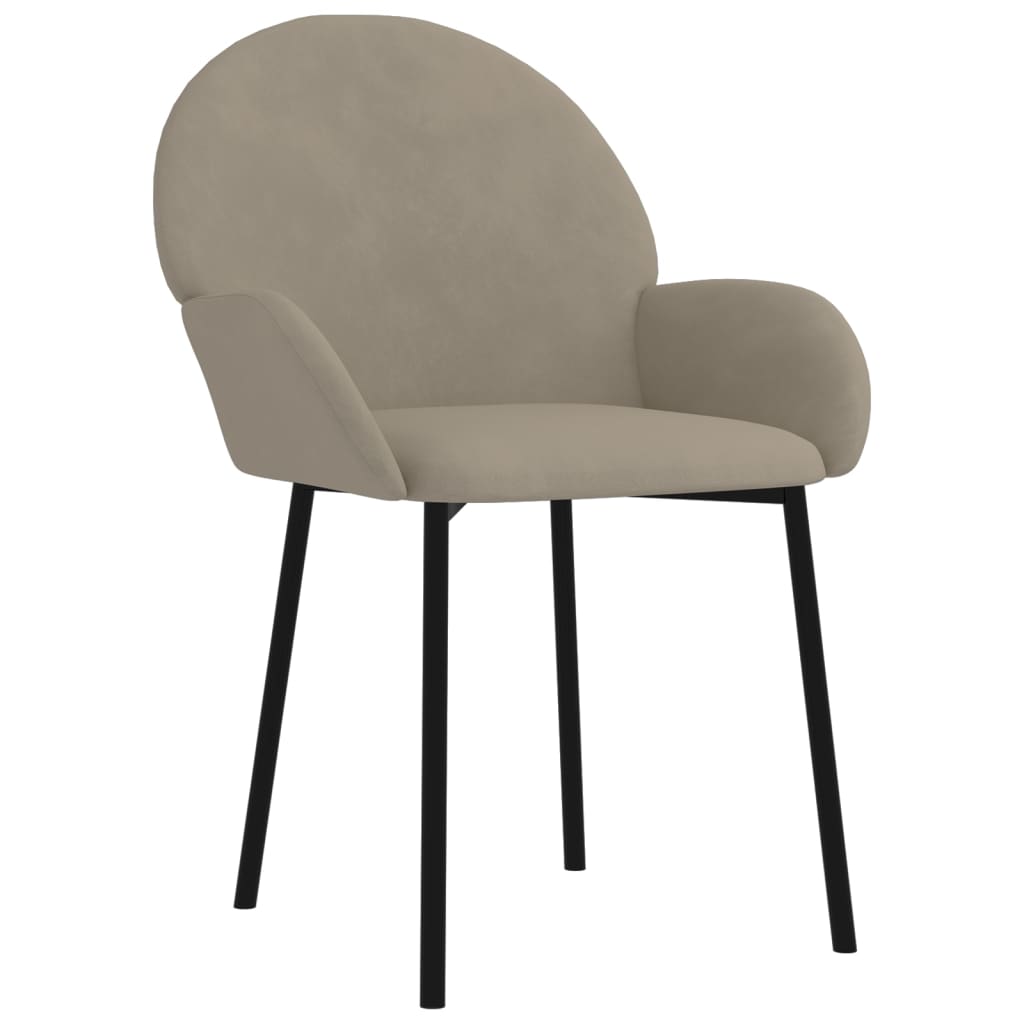 Dining Chairs 2 pcs Light Grey Velvet