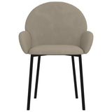 Dining Chairs 2 pcs Light Grey Velvet - Top-Down View