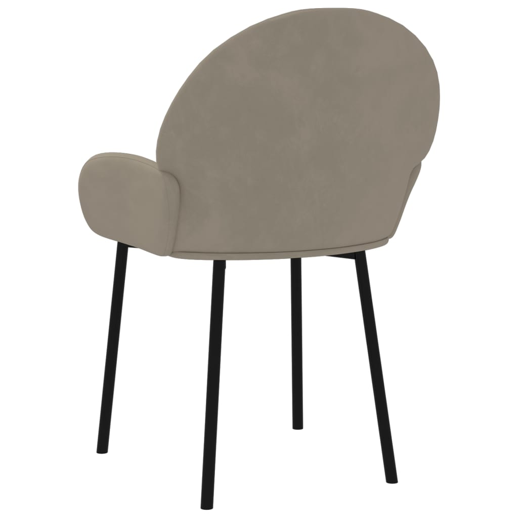 Dining Chairs 2 pcs Light Grey Velvet
