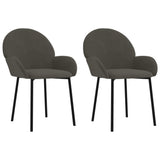 Dining Chairs 2 pcs Dark Grey Velvet - Front View