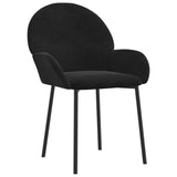 Dining Chairs 2 pcs Black Velvet - Side View