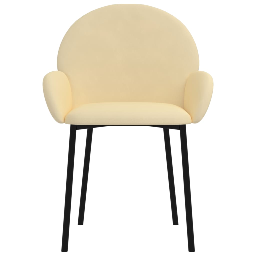 Dining Chairs 2 pcs Cream Velvet