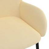 Dining Chairs 2 pcs Cream Velvet - Close-Up Angle