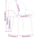 Dining Chairs 2 pcs Cream Velvet - Extra Image
