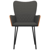 Dining Chairs 2 pcs Dark Grey Fabric and Faux Leather - Top-Down View