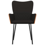 Dining Chairs 2 pcs Black Fabric and Faux Leather