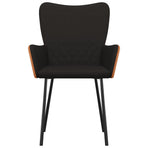 Dining Chairs 2 pcs Black Fabric and Faux Leather