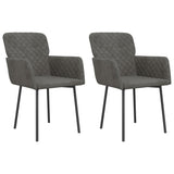 Dining Chairs 2 pcs Dark Grey Velvet