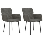 Dining Chairs 2 pcs Dark Grey Velvet