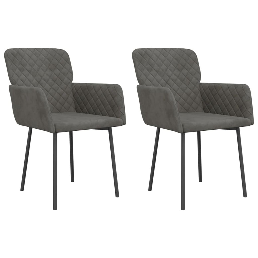 Dining Chairs 2 pcs Dark Grey Velvet