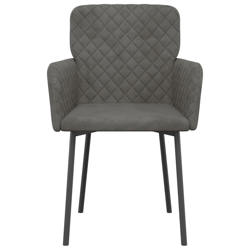 Dining Chairs 2 pcs Dark Grey Velvet