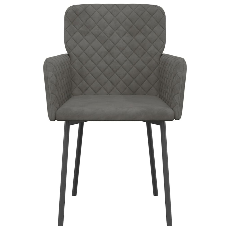Dining Chairs 2 pcs Dark Grey Velvet