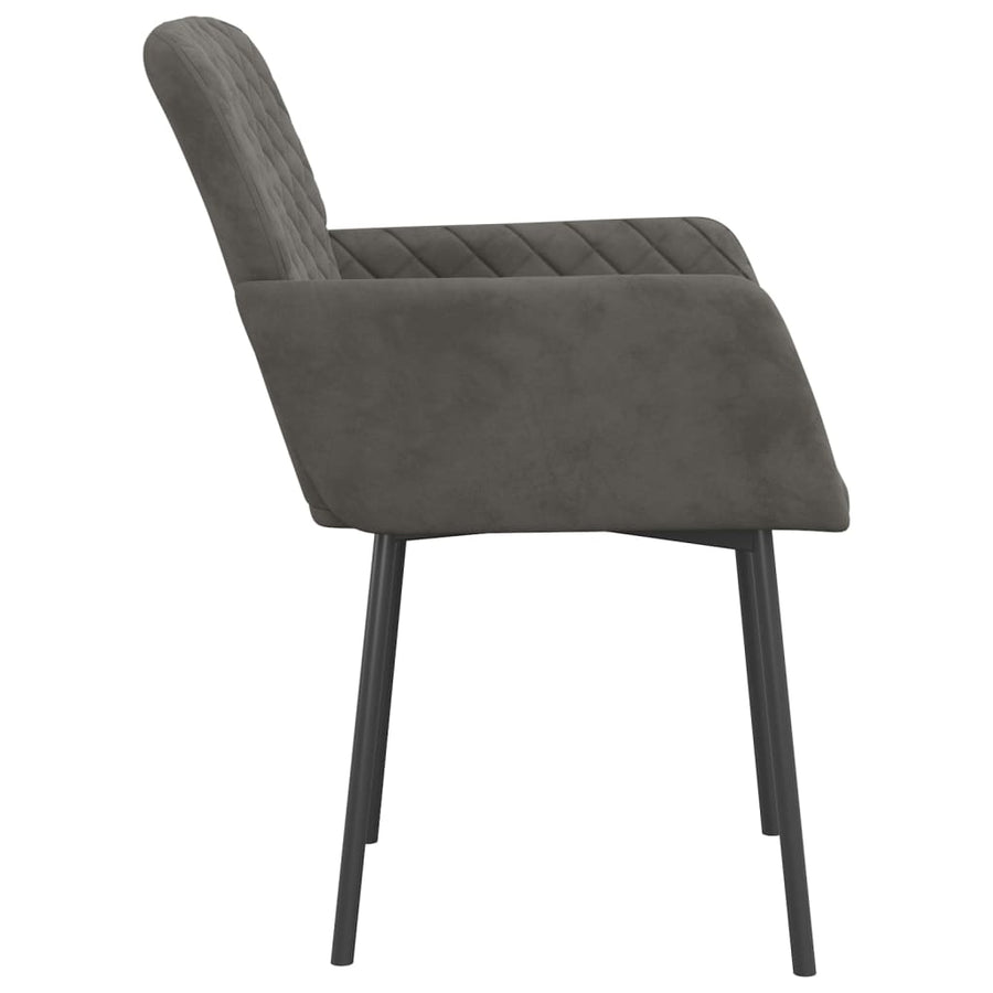Dining Chairs 2 pcs Dark Grey Velvet