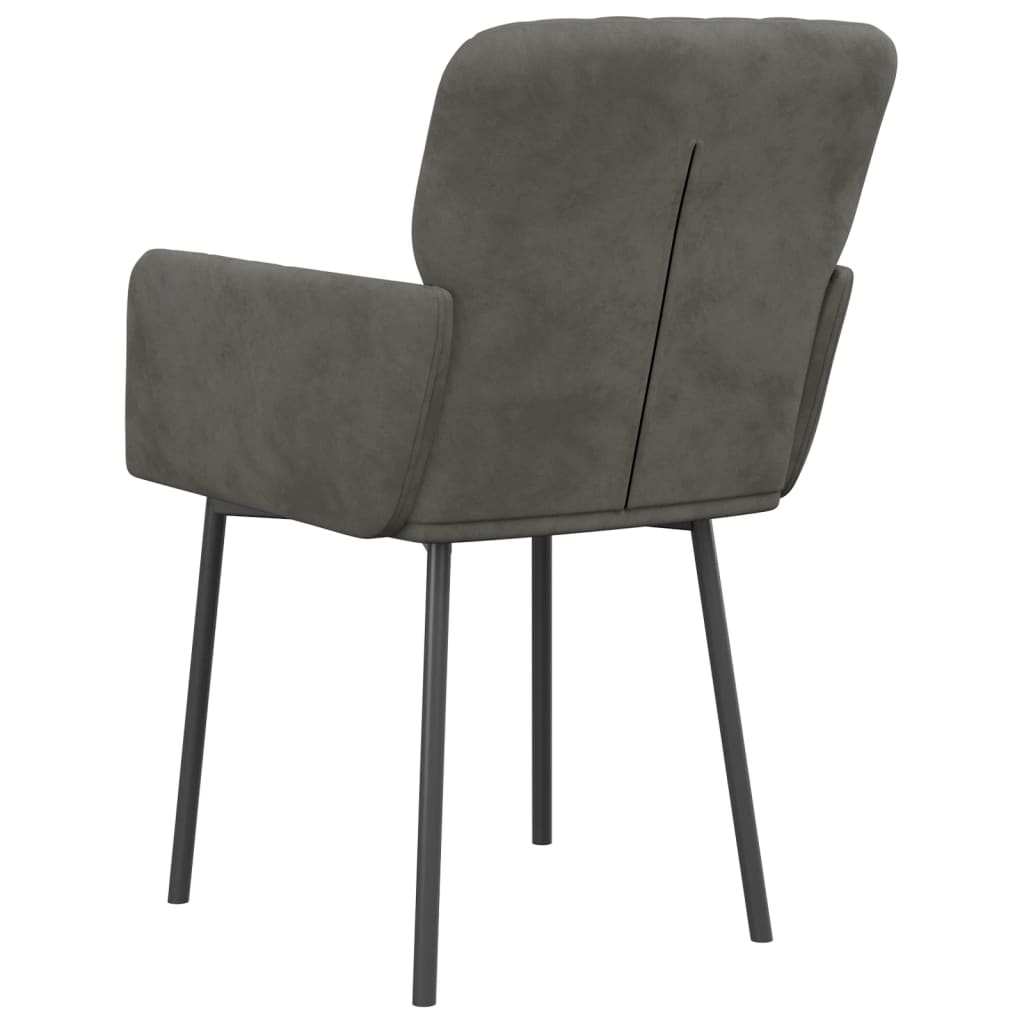 Dining Chairs 2 pcs Dark Grey Velvet