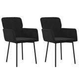 Dining Chairs 2 pcs Black Velvet - Front View