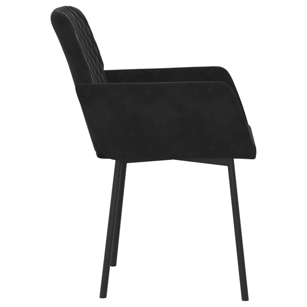 Dining Chairs 2 pcs Black Velvet