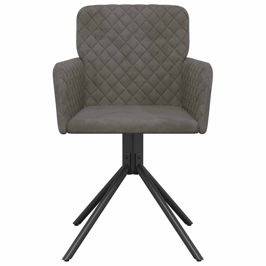 Swivel Dining Chairs 2 pcs Dark Grey Velvet