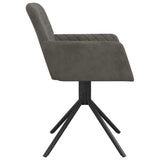 Swivel Dining Chairs 2 pcs Dark Grey Velvet