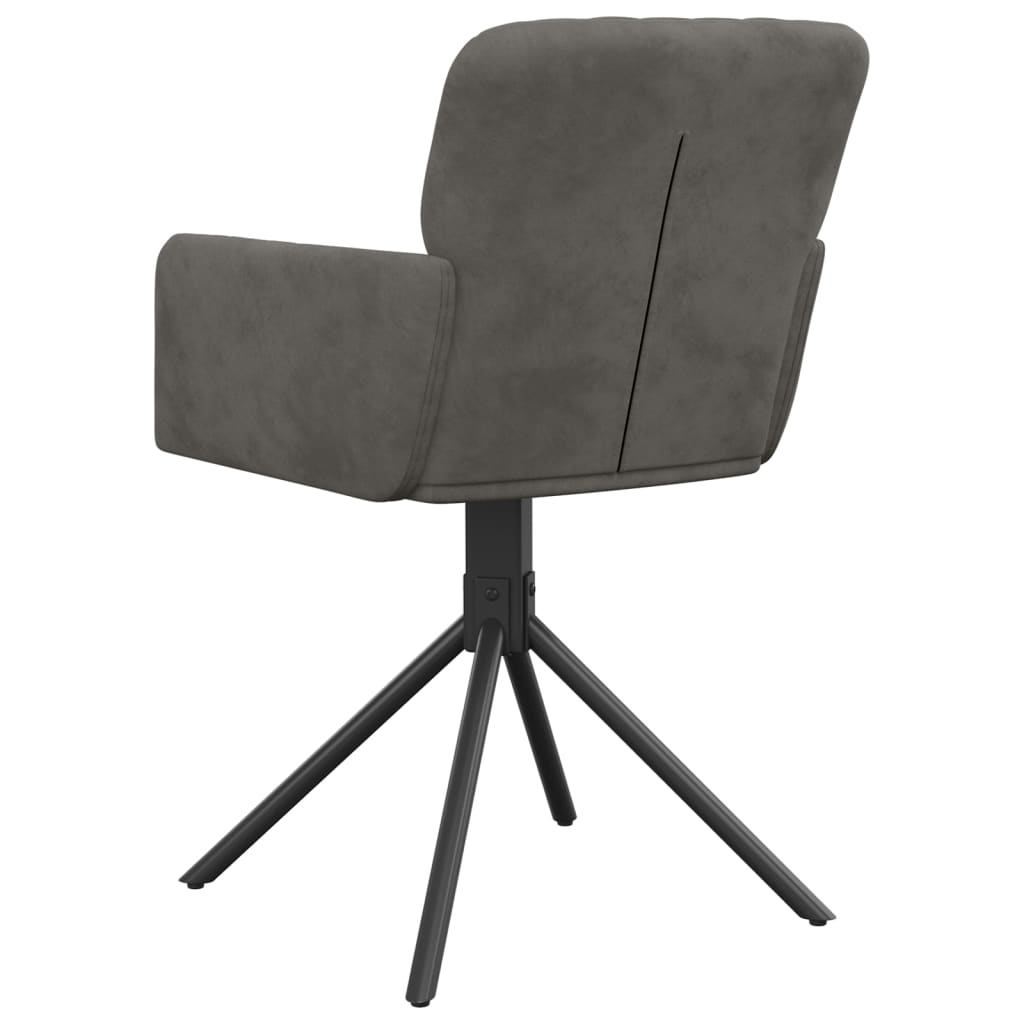 Swivel Dining Chairs 2 pcs Dark Grey Velvet
