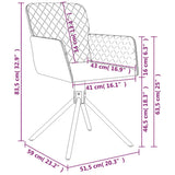Swivel Dining Chairs 2 pcs Dark Grey Velvet