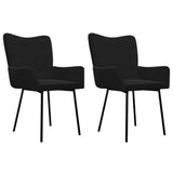 Dining Chairs 2 pcs Black Velvet - Front View