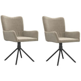 Swivel Dining Chairs 2 pcs Light Grey Velvet - Front View
