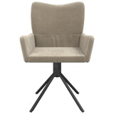 Swivel Dining Chairs 2 pcs Light Grey Velvet