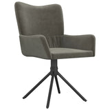 Swivel Dining Chairs 2 pcs Dark Grey Velvet
