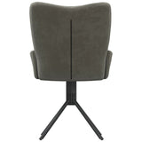 Swivel Dining Chairs 2 pcs Dark Grey Velvet - Close-Up Angle