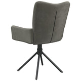 Swivel Dining Chairs 2 pcs Dark Grey Velvet - Low Angle