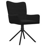 Swivel Dining Chairs 2 pcs Black Velvet - Side View