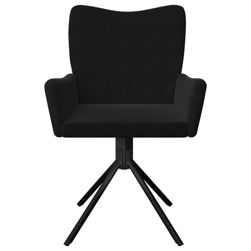 Swivel Dining Chairs 2 pcs Black Velvet