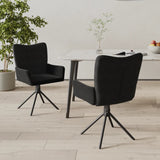 Swivel Dining Chairs 2 pcs Black Velvet
