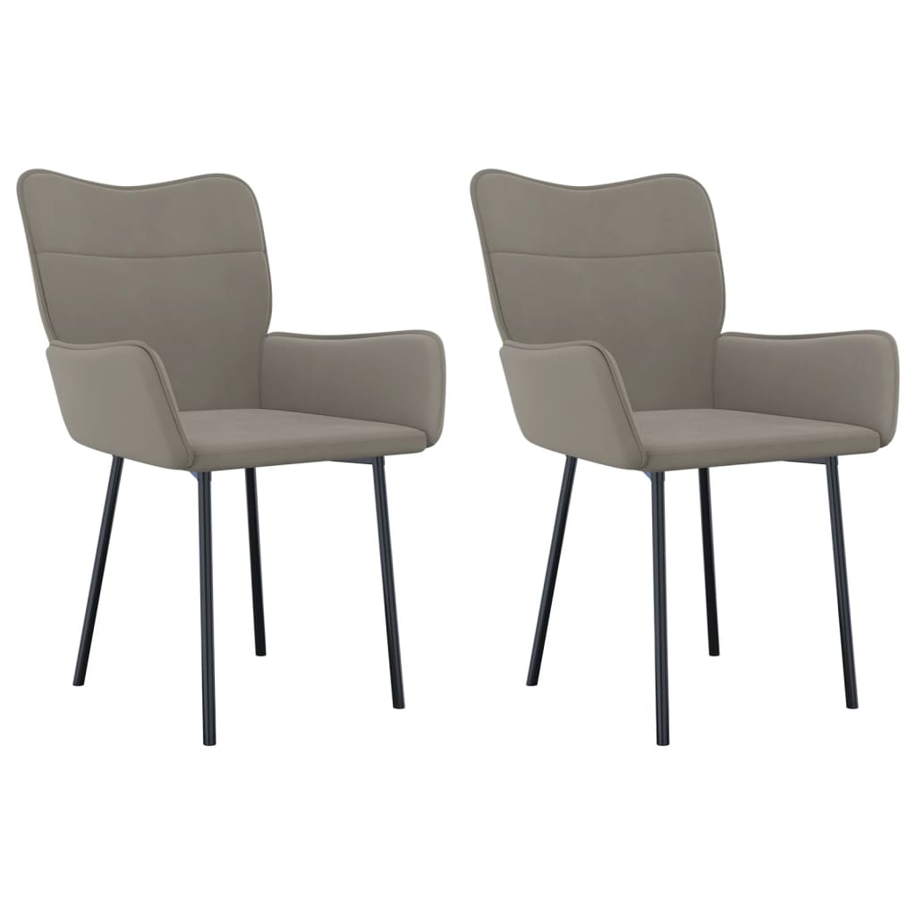 Dining Chairs 2 pcs Light Grey Velvet