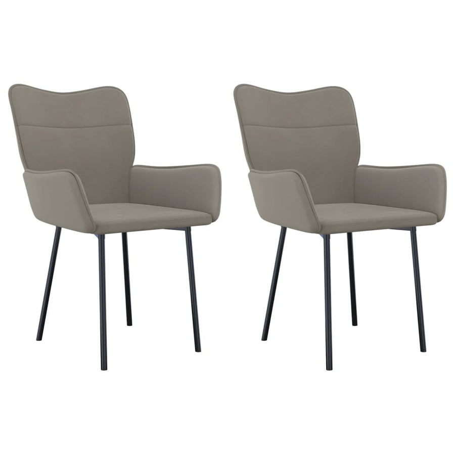 Dining Chairs 2 pcs Light Grey Velvet
