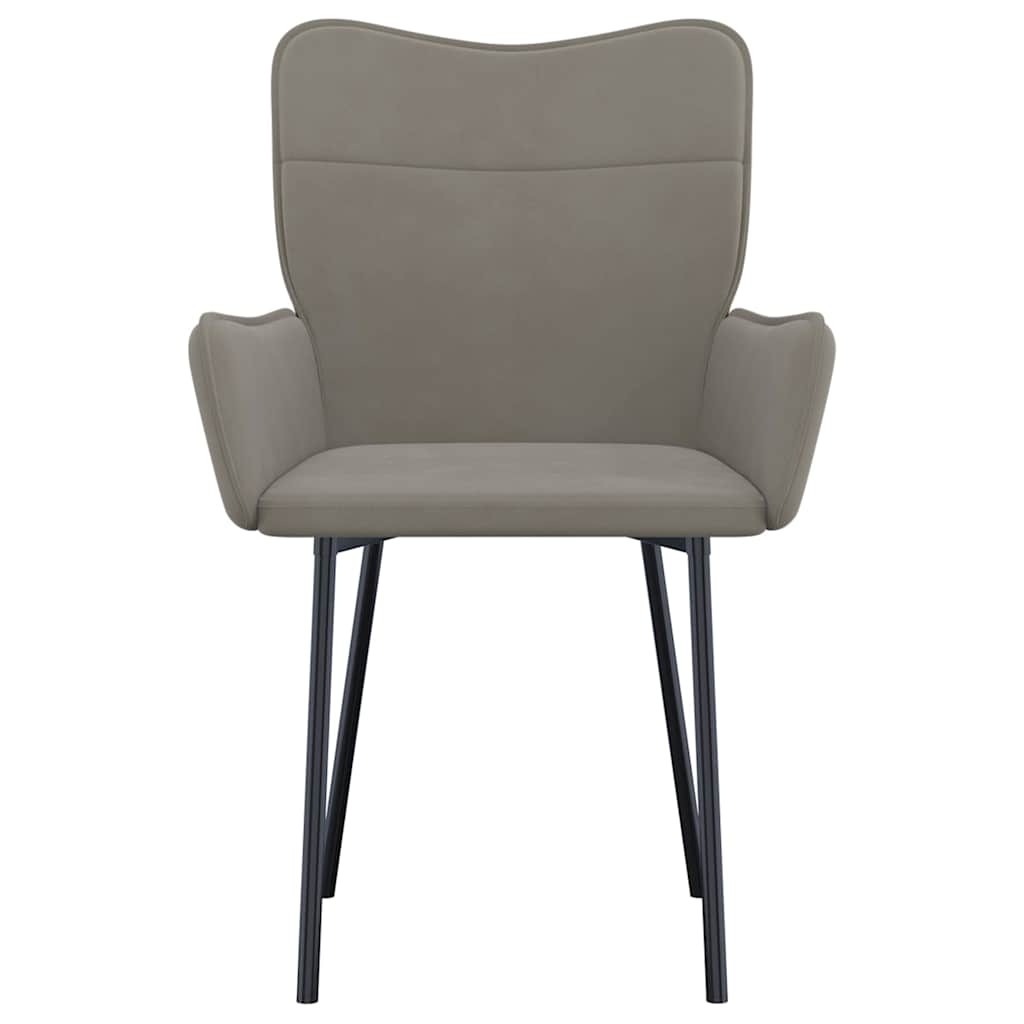 Dining Chairs 2 pcs Light Grey Velvet