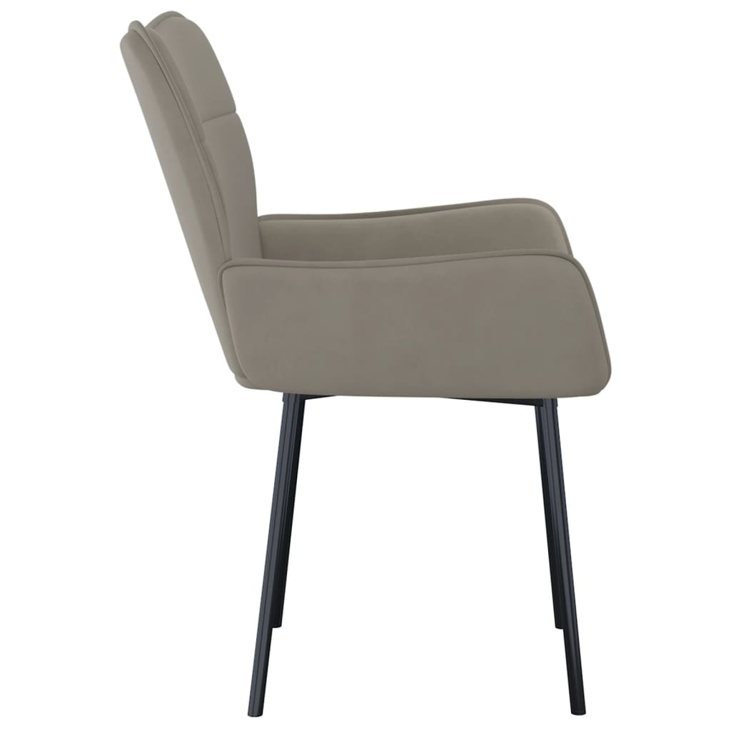 Dining Chairs 2 pcs Light Grey Velvet